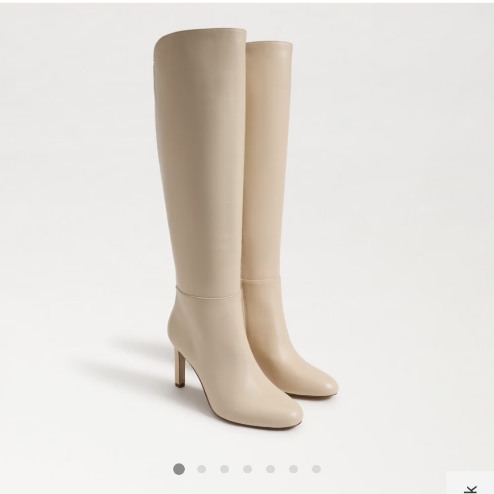 Sam Edelman Cream Heeled Boots
